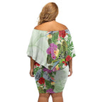 Aussie Budgies Blue And Green Tropical Birds Family Matching Off Shoulder Short Dress and Hawaiian Shirt - Aussie Hoodie