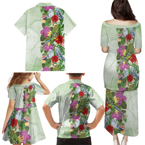 Aussie Budgies Blue And Green Tropical Birds Family Matching Puletasi and Hawaiian Shirt - Aussie Hoodie