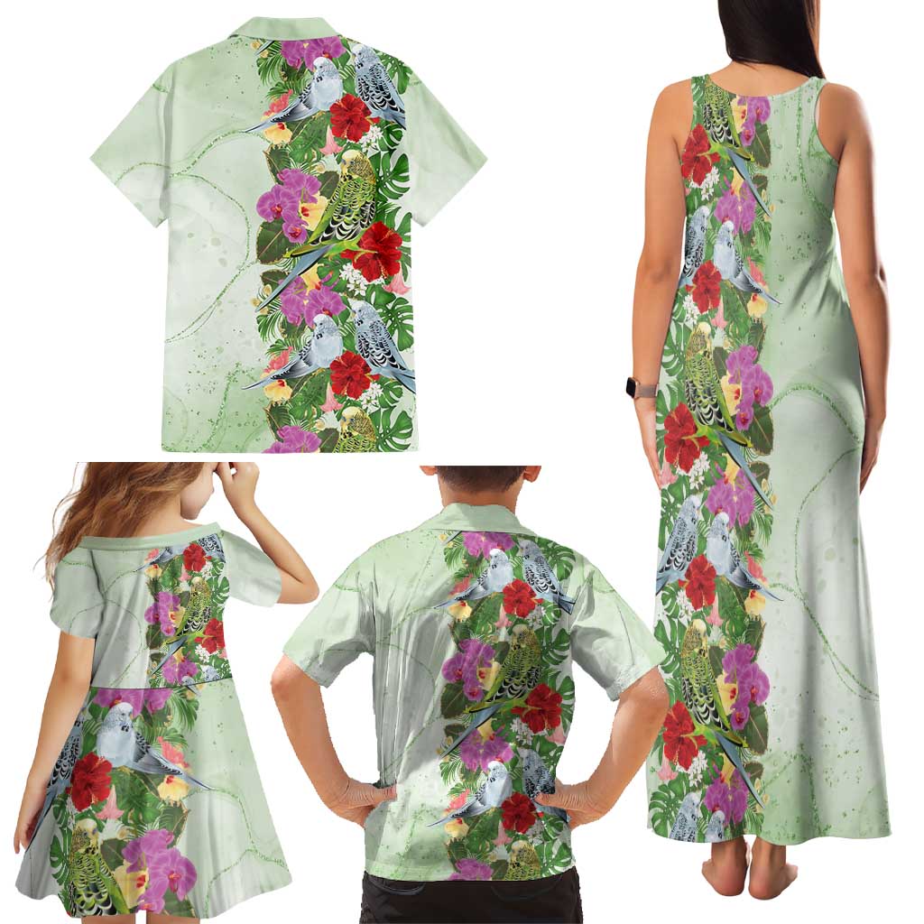 Aussie Budgies Blue And Green Tropical Birds Family Matching Tank Maxi Dress and Hawaiian Shirt - Aussie Hoodie