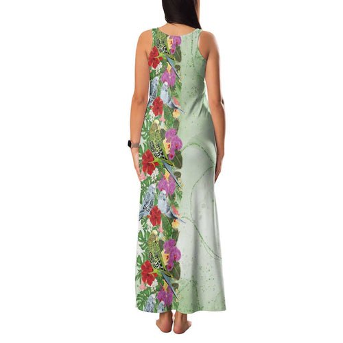 Aussie Budgies Blue And Green Tropical Birds Family Matching Tank Maxi Dress and Hawaiian Shirt - Aussie Hoodie