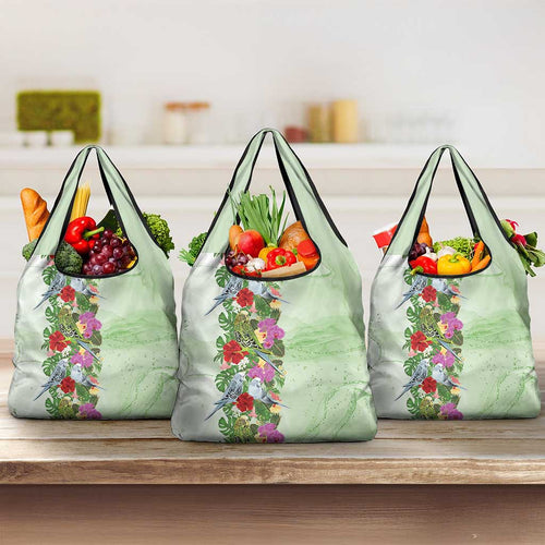 Aussie Budgies Blue And Green Tropical Birds Grocery Bag - Aussie Hoodie
