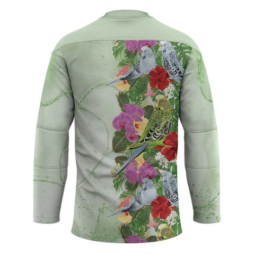 Aussie Budgies Blue And Green Tropical Birds Hockey Jersey - Aussie Hoodie