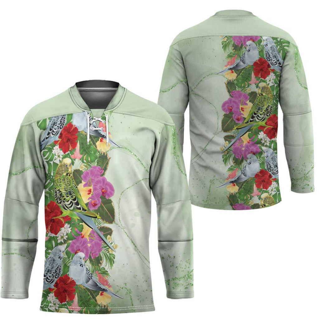 Aussie Budgies Blue And Green Tropical Birds Hockey Jersey - Aussie Hoodie