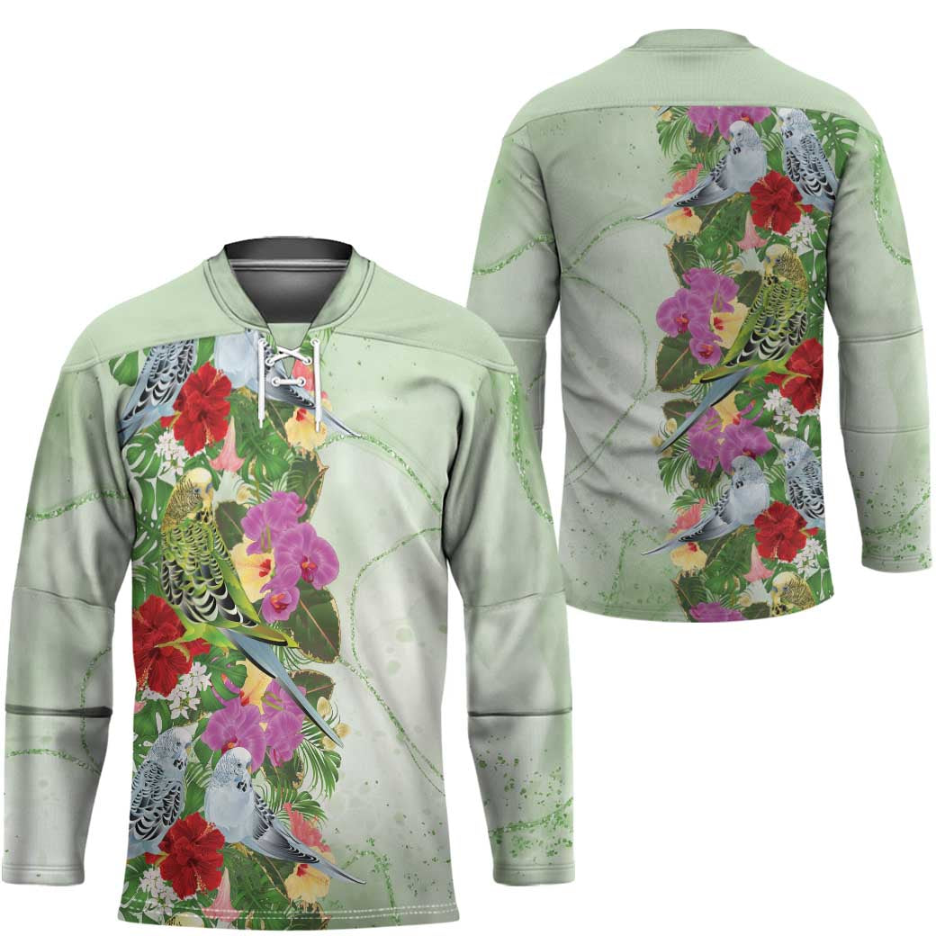 Aussie Budgies Blue And Green Tropical Birds Hockey Jersey - Aussie Hoodie
