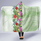 Aussie Budgies Blue And Green Tropical Birds Hooded Blanket - Aussie Hoodie