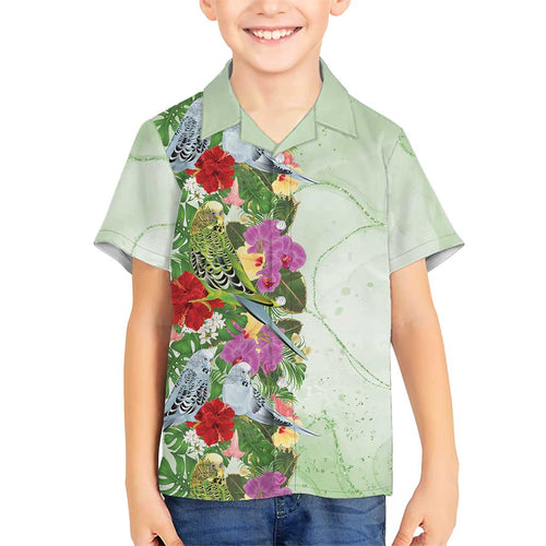 Aussie Budgies Blue And Green Tropical Birds Kid Hawaiian Shirt - Aussie Hoodie