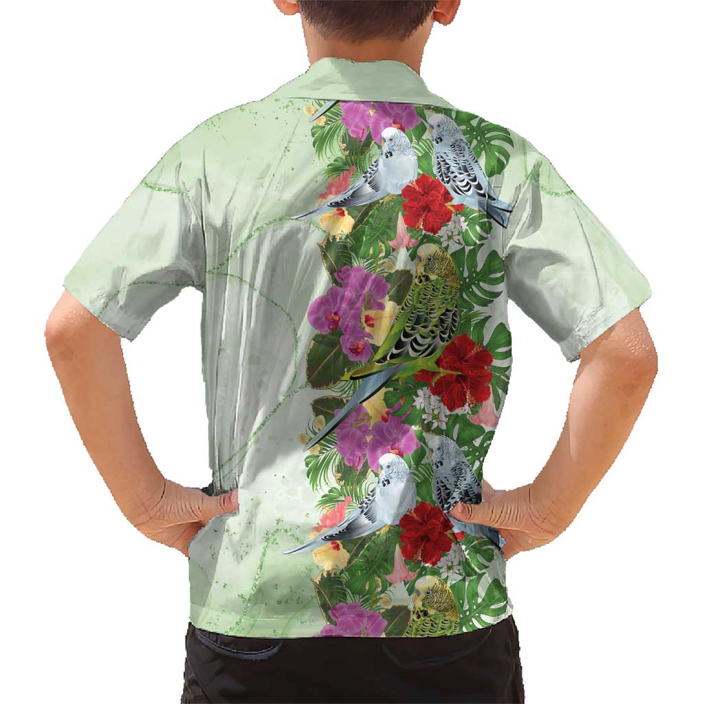 Aussie Budgies Blue And Green Tropical Birds Kid Hawaiian Shirt - Aussie Hoodie