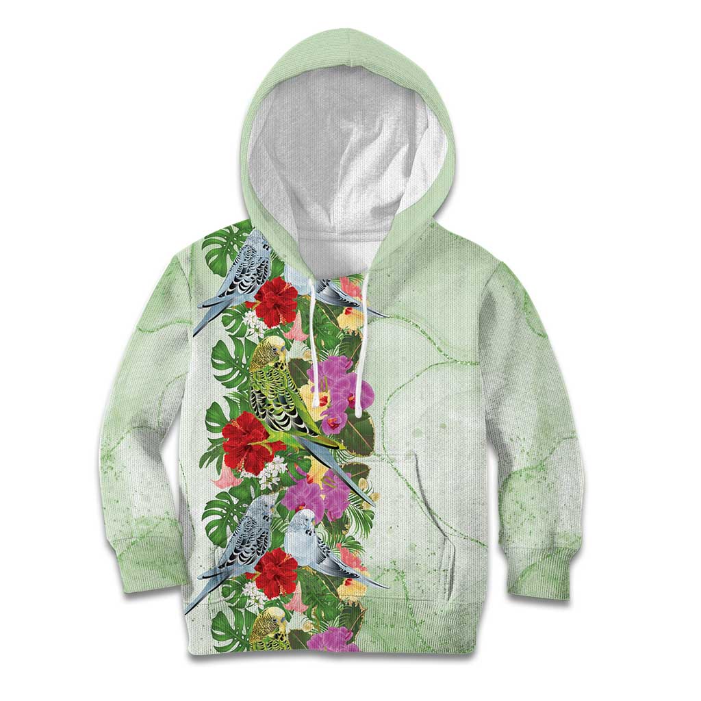 Aussie Budgies Blue And Green Tropical Birds Kid Hoodie - Aussie Hoodie