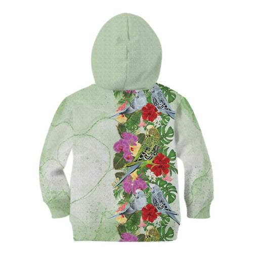 Aussie Budgies Blue And Green Tropical Birds Kid Hoodie - Aussie Hoodie