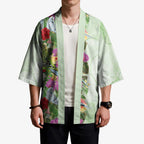 Aussie Budgies Blue And Green Tropical Birds Kimono - Aussie Hoodie