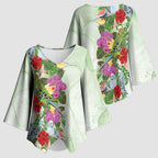 Aussie Budgies Blue And Green Tropical Birds Kimono Sleeve Blouse - Aussie Hoodie