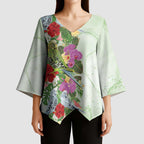 Aussie Budgies Blue And Green Tropical Birds Kimono Sleeve Blouse - Aussie Hoodie