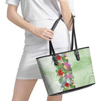 Aussie Budgies Blue And Green Tropical Birds Leather Tote Bag - Aussie Hoodie