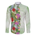 Aussie Budgies Blue And Green Tropical Birds Long Sleeve Button Shirt - Aussie Hoodie