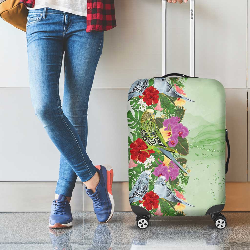 Aussie Budgies Blue And Green Tropical Birds Luggage Cover - Aussie Hoodie