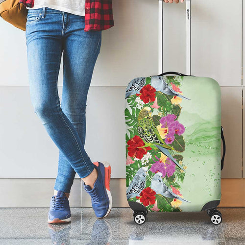 Aussie Budgies Blue And Green Tropical Birds Luggage Cover - Aussie Hoodie