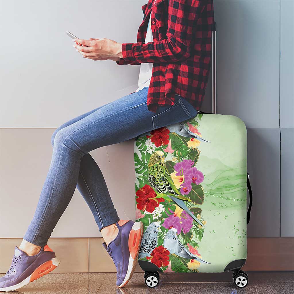 Aussie Budgies Blue And Green Tropical Birds Luggage Cover - Aussie Hoodie