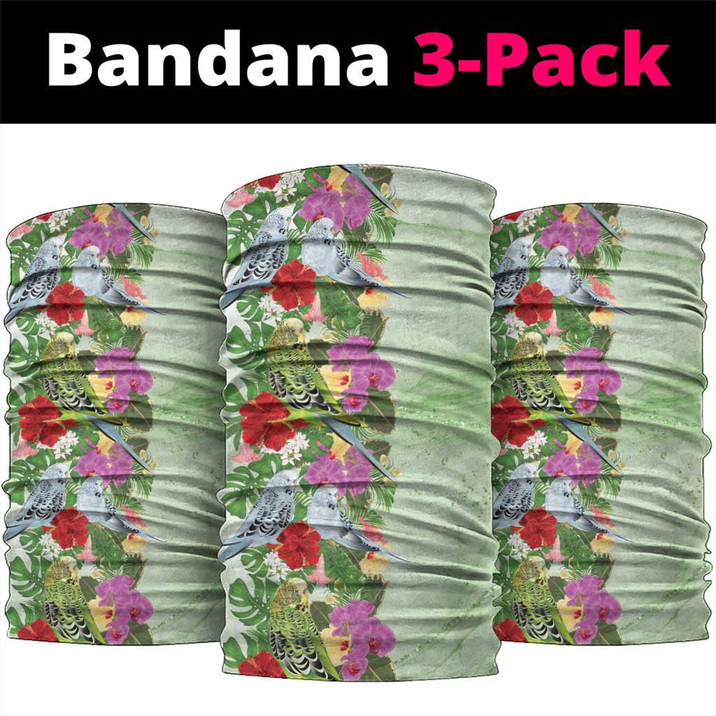 Aussie Budgies Blue And Green Tropical Birds Neck Gaiter - Aussie Hoodie