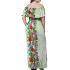Aussie Budgies Blue And Green Tropical Birds Off Shoulder Maxi Dress - Aussie Hoodie