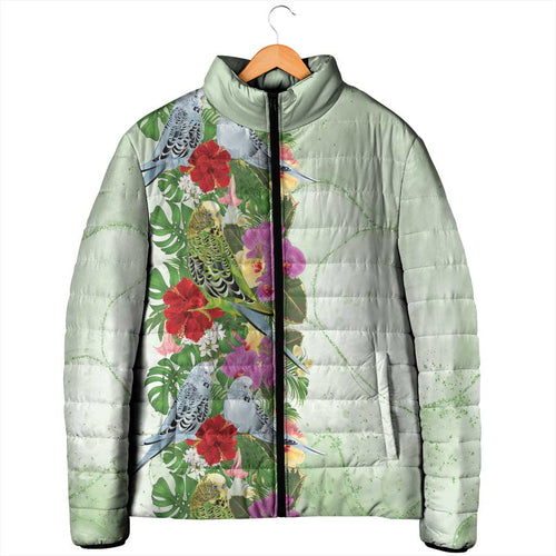 Aussie Budgies Blue And Green Tropical Birds Padded Jacket - Aussie Hoodie