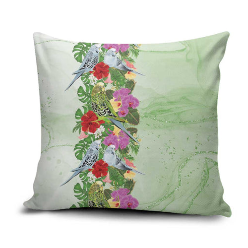 Aussie Budgies Blue And Green Tropical Birds Pillow Cover - Aussie Hoodie