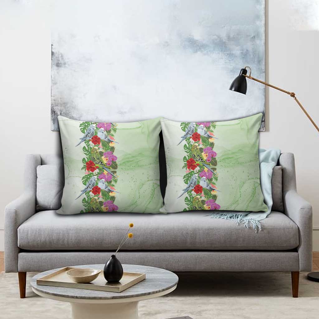 Aussie Budgies Blue And Green Tropical Birds Pillow Cover - Aussie Hoodie