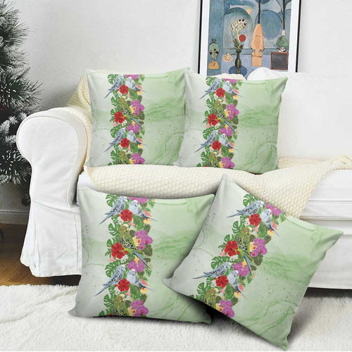 Aussie Budgies Blue And Green Tropical Birds Pillow Cover - Aussie Hoodie