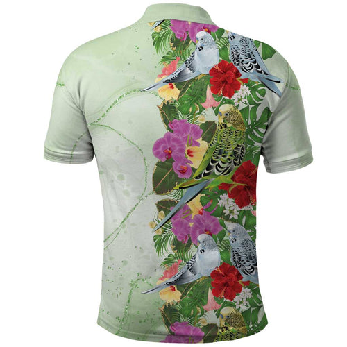 Aussie Budgies Blue And Green Tropical Birds Polo Shirt - Aussie Hoodie