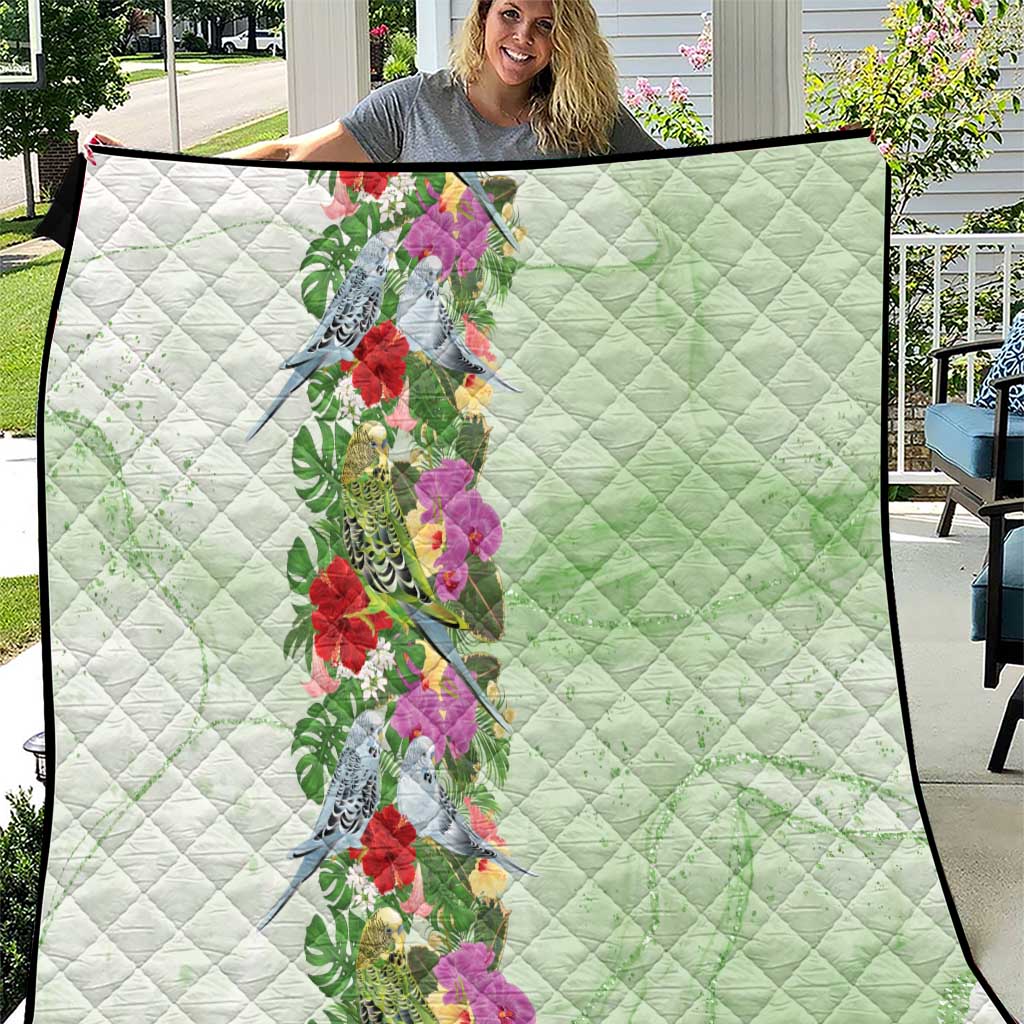 Aussie Budgies Blue And Green Tropical Birds Quilt - Aussie Hoodie