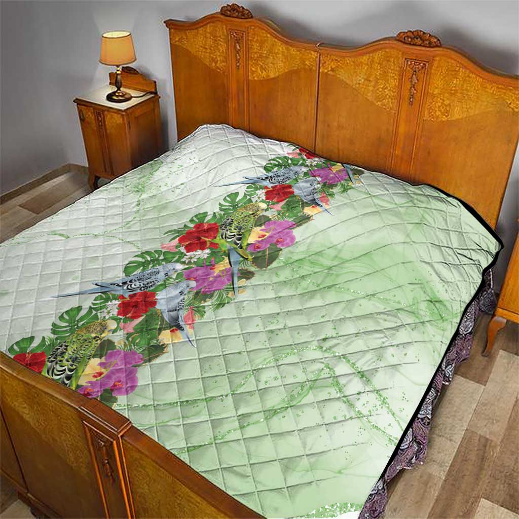 Aussie Budgies Blue And Green Tropical Birds Quilt - Aussie Hoodie