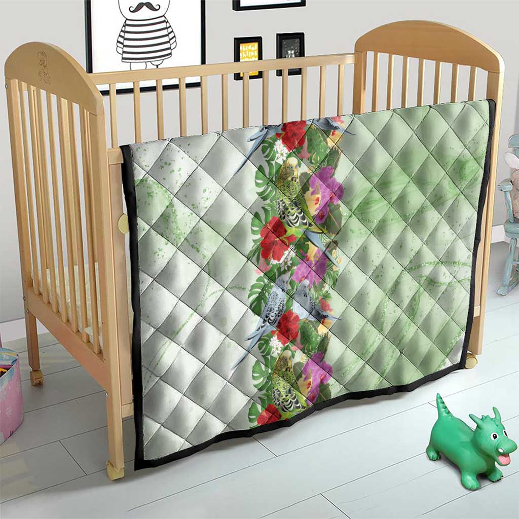 Aussie Budgies Blue And Green Tropical Birds Quilt - Aussie Hoodie