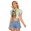 Aussie Budgies Blue And Green Tropical Birds Raglan Cropped T Shirt - Aussie Hoodie