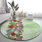 Aussie Budgies Blue And Green Tropical Birds Round Carpet - Aussie Hoodie