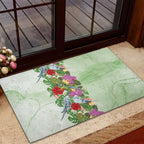 Aussie Budgies Blue And Green Tropical Birds Rubber Doormat - Aussie Hoodie