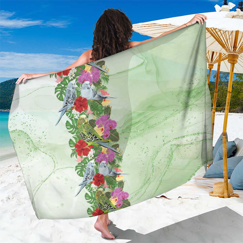Aussie Budgies Blue And Green Tropical Birds Sarong - Aussie Hoodie