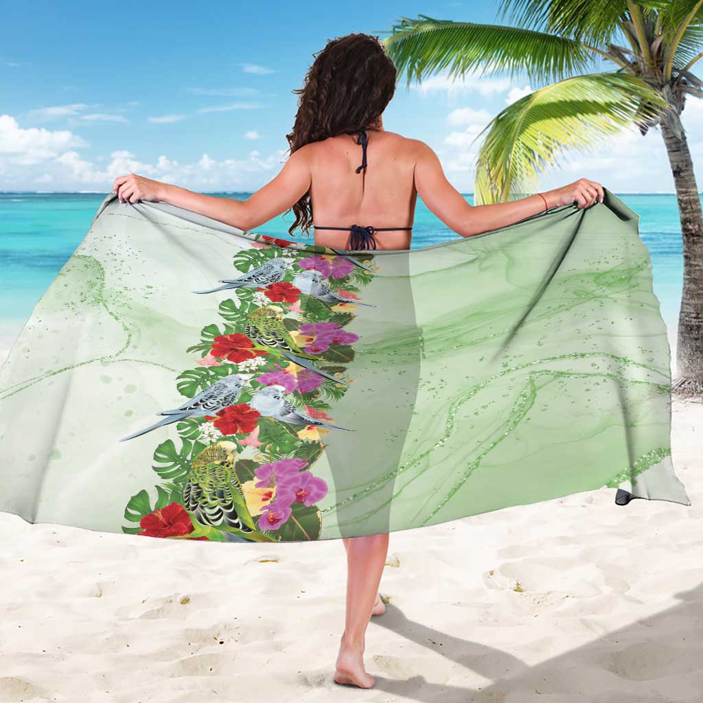Aussie Budgies Blue And Green Tropical Birds Sarong - Aussie Hoodie