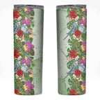 Aussie Budgies Blue And Green Tropical Birds Skinny Tumbler - Aussie Hoodie