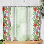 Aussie Budgies Blue And Green Tropical Birds Skinny Tumbler - Aussie Hoodie