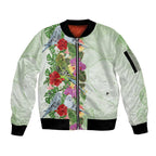 Aussie Budgies Blue And Green Tropical Birds Sleeve Zip Bomber Jacket - Aussie Hoodie