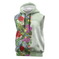 Aussie Budgies Blue And Green Tropical Birds Sleeveless Hoodie - Aussie Hoodie