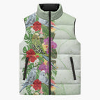 Aussie Budgies Blue And Green Tropical Birds Sleeveless Puffer Jacket - Aussie Hoodie