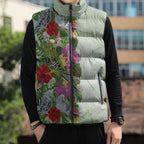 Aussie Budgies Blue And Green Tropical Birds Sleeveless Puffer Jacket - Aussie Hoodie