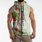 Aussie Budgies Blue And Green Tropical Birds Sleeveless Zip Hoodie - Aussie Hoodie