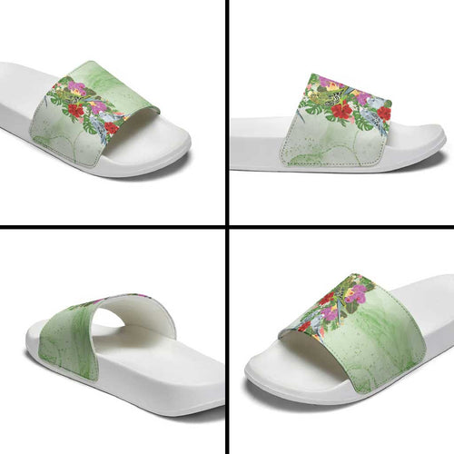 Aussie Budgies Blue And Green Tropical Birds Slide Sandals - Aussie Hoodie