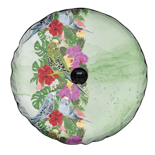 Aussie Budgies Blue And Green Tropical Birds Spare Tire Cover - Aussie Hoodie