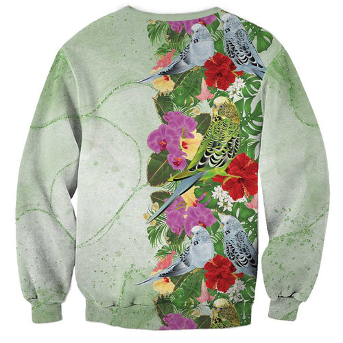 Aussie Budgies Blue And Green Tropical Birds Sweatshirt - Aussie Hoodie