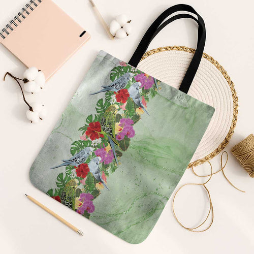 Aussie Budgies Blue And Green Tropical Birds Tote Bag - Aussie Hoodie