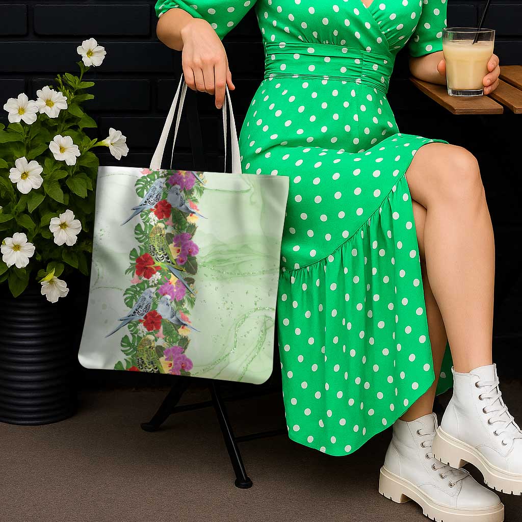 Aussie Budgies Blue And Green Tropical Birds Tote Bag - Aussie Hoodie