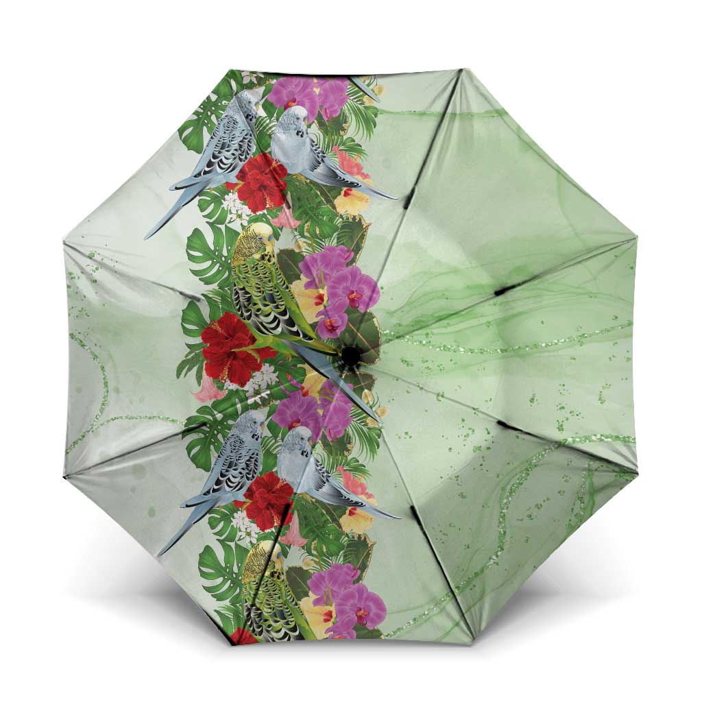 Aussie Budgies Blue And Green Tropical Birds Umbrella - Aussie Hoodie