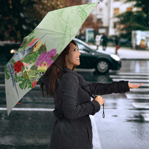 Aussie Budgies Blue And Green Tropical Birds Umbrella - Aussie Hoodie